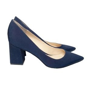 Marc Fisher LTD Women’s Zala Navy Fabric Block Heel Pumps Size 8.5M (2598360)